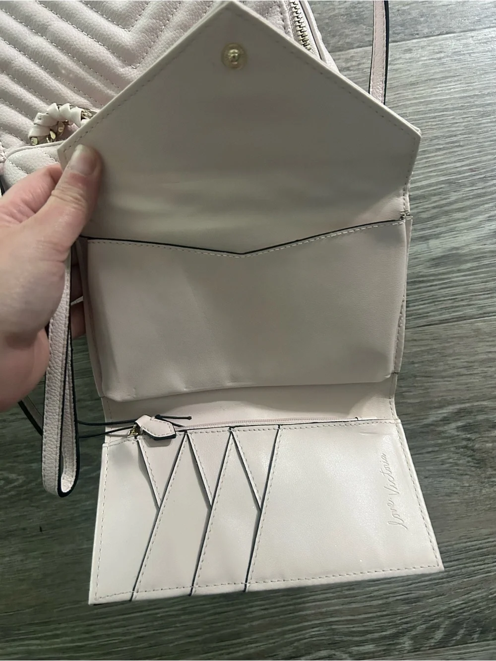 Victoria's Secret Blush Pink Quilted Mini Backpack & Wallet Set